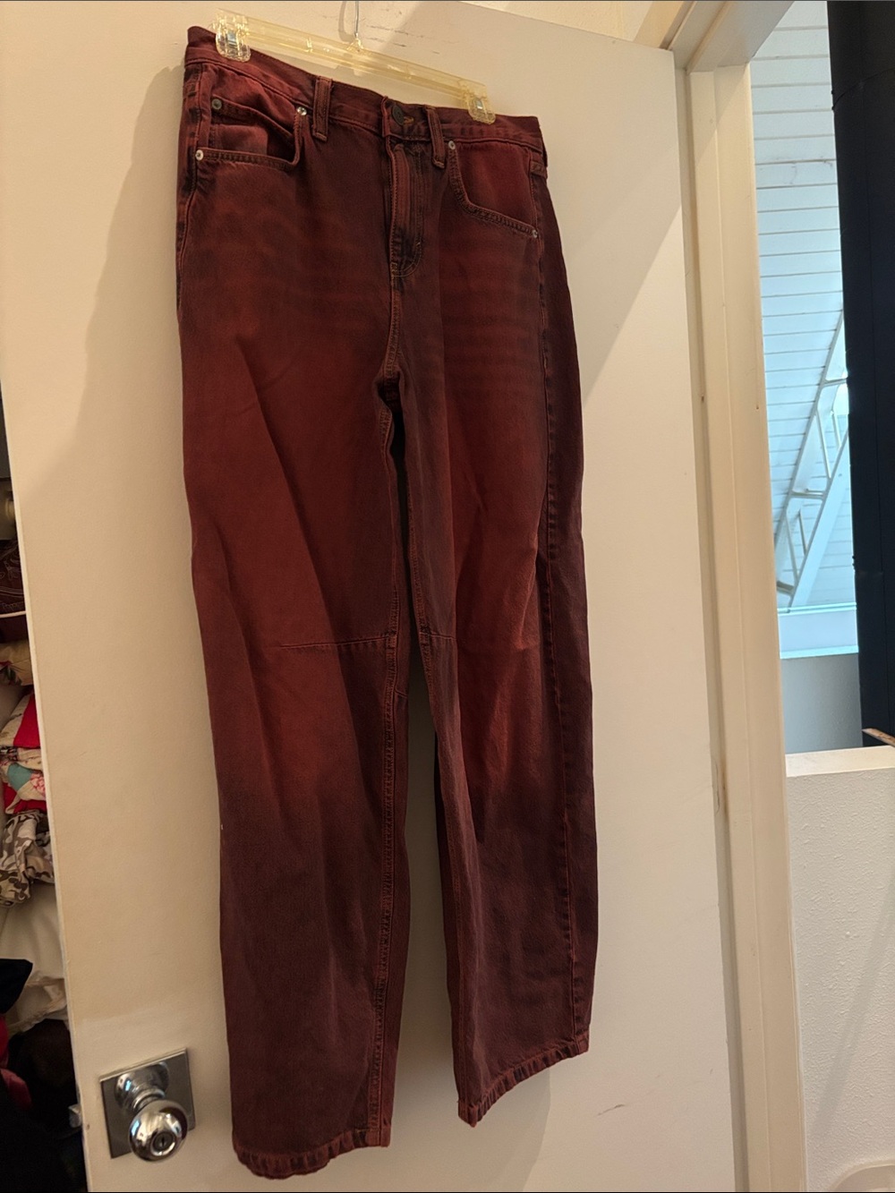 BDG wide leg Jeans in Rusty Burgundy